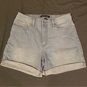 Calvin Klein striped denim high rise shorts